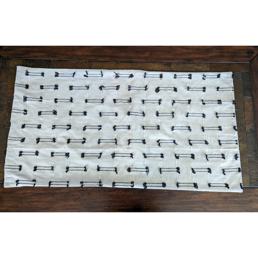 Ballard Felice Sham Size King 100% Cotton 20X36 Ivory w Black Fridge